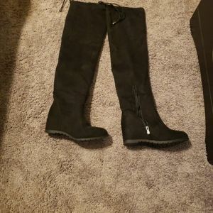 Wedges suede boots size 8 NWOT